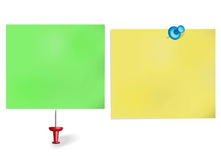 Pins and note paperのイラスト素材