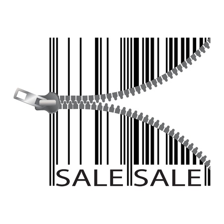 Barcode stylize as a zipper. Vector Illustration.のイラスト素材