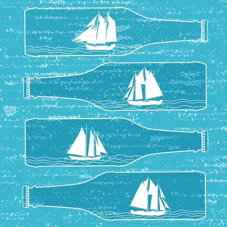 Abstract Background with Ships in bottles.のイラスト素材