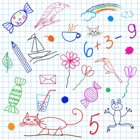 Children drawingのイラスト素材