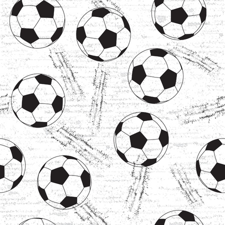 Grunge seamless background with footprint and soccer ball.のイラスト素材
