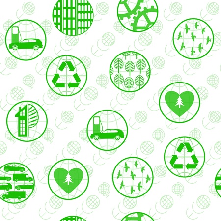 Seamless background with concept eco icon signs.のイラスト素材