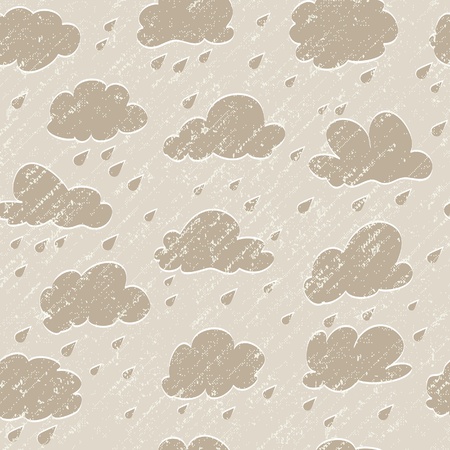 Sky, cloud, drop and grunge rain. Seamless backgroundのイラスト素材