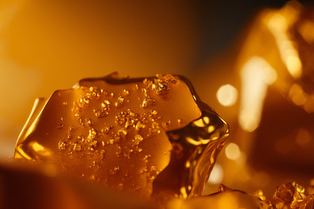 thc golden resin cannabis wax cubes, Generative AI.の素材
