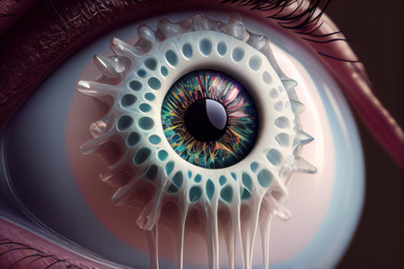 melting eye cornea abstract wax eye illustration Generative AI.の素材