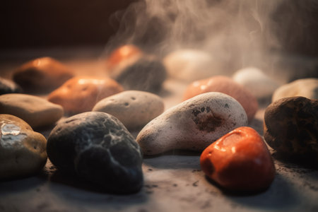 hot stones for massage, generative ai.の素材