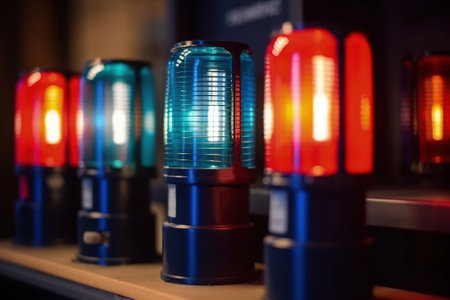 signal lamps of ambulance siren, generative ai.の素材