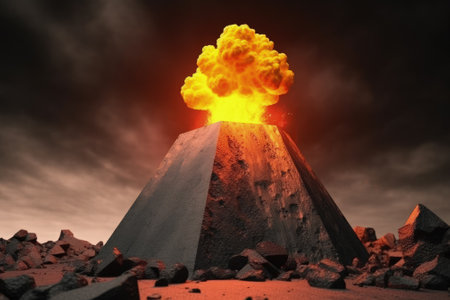 nuclear test, simulation atomic blow generative ai.の素材