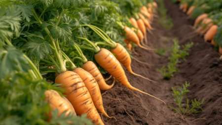 harvesting carrots in the garden generative ai.の素材