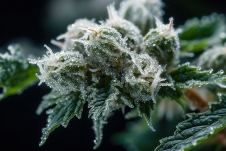 clean thc crystal, trichome sugar cannabis bud macro, generative ai.の素材