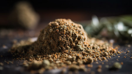 strong cannabis kief, trichome hash with high thc generative ai.の素材