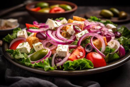 freshn greek salad, generative ai.の素材