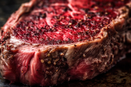 raw thick steak, red meat, generative ai.の素材