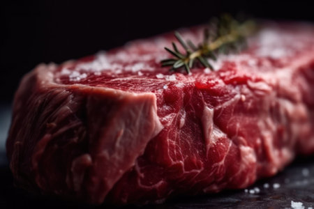 raw thick steak, red meat, generative ai.の素材