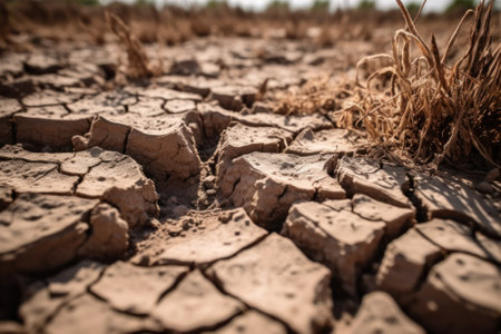dry cracked earth, drought, generative ai.の素材