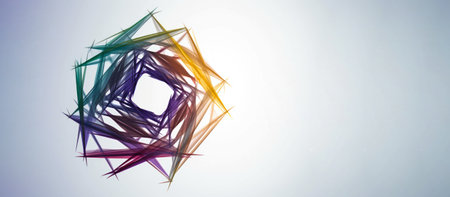 colorful technology dynamic and abstract logo with copy space generative ai.の素材