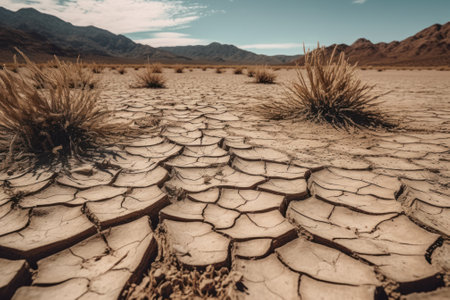 dry cracked earth, drought generative ai.の素材
