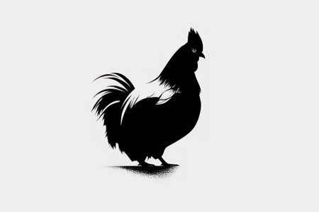 black and white chicken logo, chicken products advertising icon, generative ai.の素材