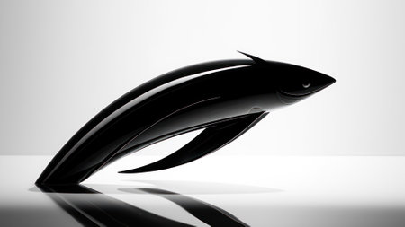 minimalist logo fish fin with sleek lines generative ai.の素材