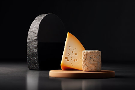 pieces cheese for advertising mockup, generative ai.の素材