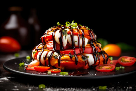 caprese salad with mozzarella cheese generative ai.の素材