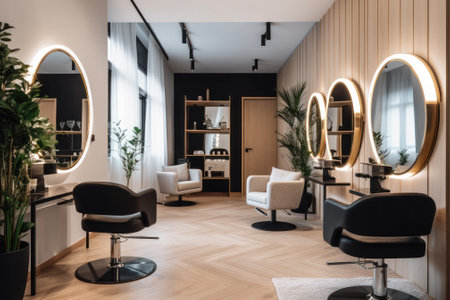empty modern interior women beauty hairdresser salon generative ai.の素材