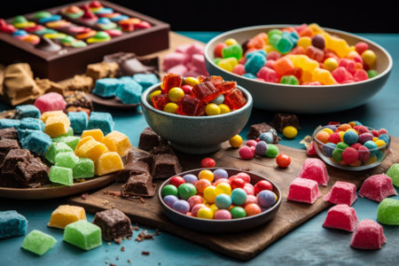 colorful sugar sweet candy generative ai.の素材