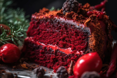 red berry biscuit cake generative ai.の素材