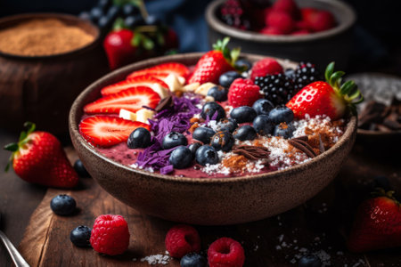 fruit berry sweet smoothie generative ai.の素材