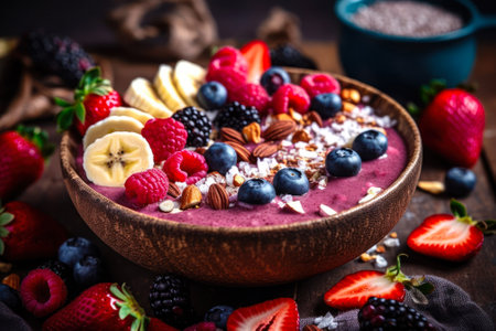 fruit berry sweet smoothie generative ai.の素材