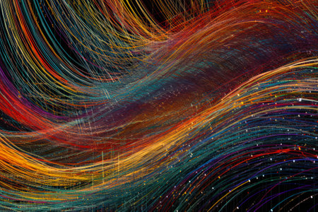 colorful energy flows background generative ai.の素材