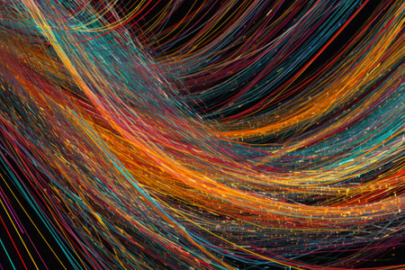 colorful energy flows background generative ai.の素材