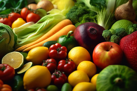 fresh summer vegetables background generative ai.の素材