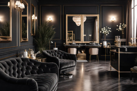 luxury interior elite beauty salon generative ai.の素材