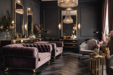 luxury interior elite beauty salon generative ai.の素材