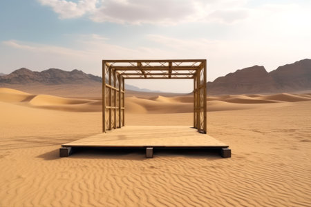 empty scene in the desert generative ai.の素材