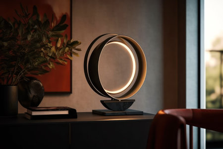 modern loft table lamp generative ai.の素材