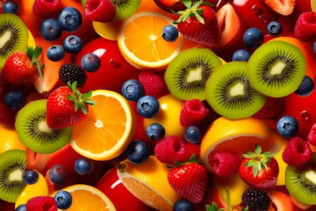 fruit and berry background generative ai.の素材