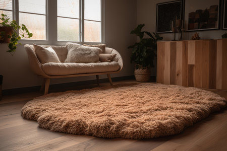 soft carpet in the house, design interior element generative ai.の素材