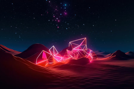 space neon scene generative ai.の素材