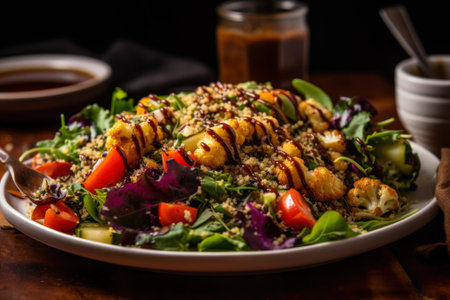 quinoa and roasted vegetable salad generative ai.の素材