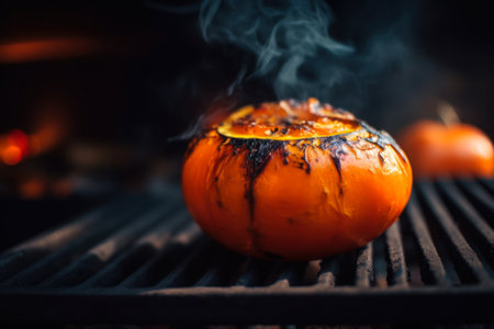 grilled orange tomato generative ai.の素材
