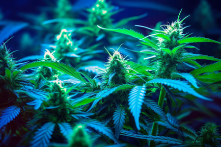 blooming cannabis buds generative ai.の素材