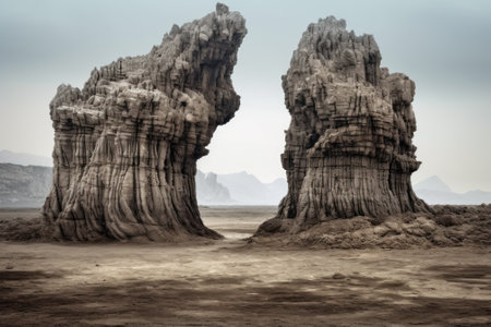 bare ancient rocks generative ai.の素材