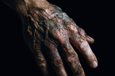 gangrene on the arm, dead skin generative ai.の素材