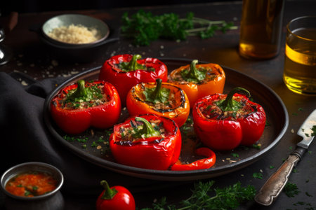 stuffed bell pepper generative ai.の素材