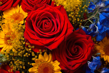 red roses flower background generative aii.の素材