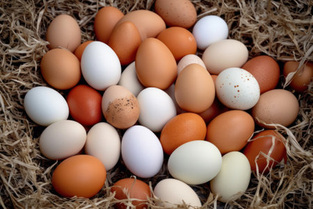 chicken eggs background generative ai.の素材