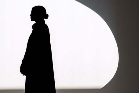 black silhouette of a woman generative ai.の素材