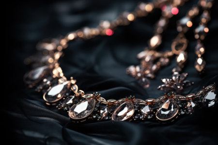 women gemstone diamonds necklace generative ai.の素材